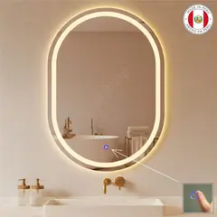 OEM - Espejo LED Tactil 50x70 cm ROMA Luz calida