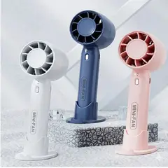 GENERICO - Ventilador de mano portátil recargable con 2 velocidades \ Blanco