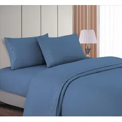 CASATEX - Juego de Sábanas 1.5 Plaza 100% Algodón con Bordado