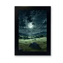 MOON - Cuadro Paisaje con detalles que brillan en la oscuridad