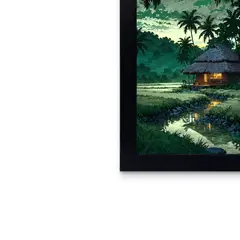 MOON - Cuadro Paisajecon detalles que brillan en la oscuridad