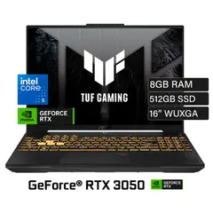 ASUS - LAPTOP ASUS TUF GAMIG INTEL CORE 5 210H FX607V ( 90NR0MZ6-M000P0 ) RAM 8GB DDR4 - SSD 512GB - 16" WUXGA - RTX 3050 6GB - FREE 0S