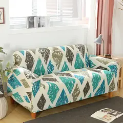 GENERICO - Funda Para Muebles De 3 asientos o 3 Cuerpos - Diseño Rombos Turquesa