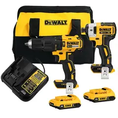 DEWALT - Taladro Percutor+ Atornillador 20V + 2Bat DEWALT DCK223D2-B2