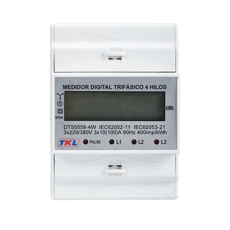 MEDIDOR DIGITAL TRIFASICO 4 HILOS TKL PARA RIEL DIN
