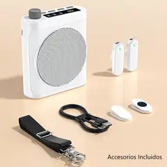 OEM - Amplificador De Voz Para Clases - Mp3 Bluetooth - 2 micros Inalambricos