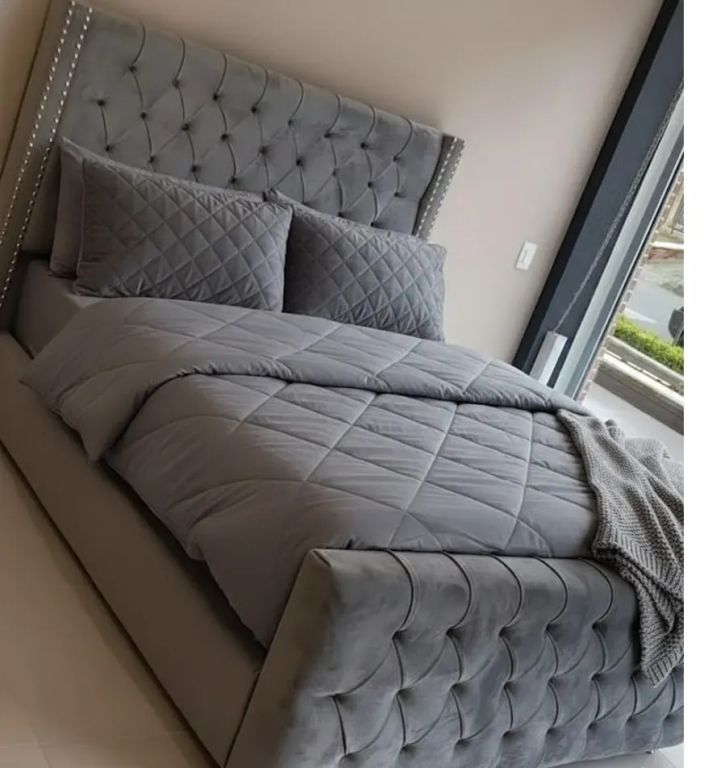 CAMA BOX TARIMA DECO GRIS KING
