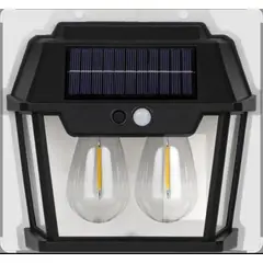 GENERICO - Lámpara Aplique Solar de Pared Exterior con Sensor de Movimiento y Filamento LED