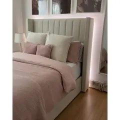 GENERICO - CAMA BOX TARIMA VASCO BEIGE 1.5 PLAZAS