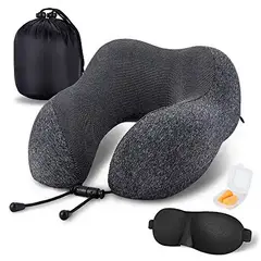 CARJOLLITY - Kit Almohada cojín cervical en U para dolor de cuello viaje