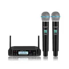ALL SOUND - Set de 2 Micrófono Inalámbrico pesados - PGXD4 Uso Profesional 60 metros con Maleta Metálica