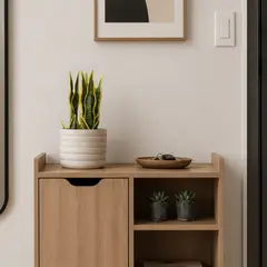 LAR DANIELSEN - Planta artificial con macetero tipo cascada- Lengua de suegra 28 cm