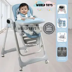 BABY - Silla de Comer Columpio 2 en 1 «IVONNY» Edición Especial Light Blue