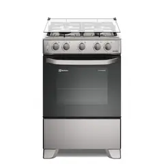 ELECTROLUX - Cocina 4 quemadores Efficient VaporBake y Parrillas Hierro Fundido Silver FE4OSR