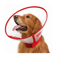 GENERICO - Collar isabelino tipo cono para mascotas perros y gatos rojo talla L