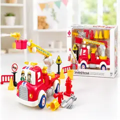 GENERICO - Camión de Bomberos Infantil con Accesorios  Set Completo de Rescate