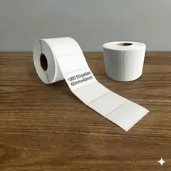 KALIPEL - Rollo 1000 Etiquetas Termicas Adhesivas 60mm x 40mm