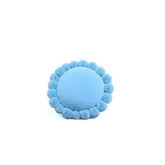 ZALMOHADAS - Cojín Redondo Pom Pom 38x38 cm Zalmohadas Celeste Bebé  Cielo de Algodón