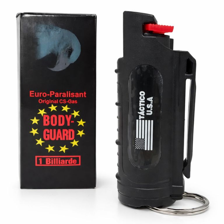 Gas Pimienta 20ml con Llavero y Clip para Cinturón Alcance 3 Metros