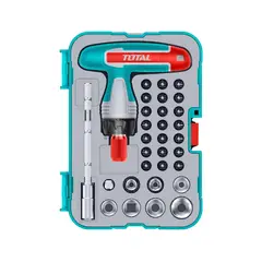 Total Tools - PUNTAS 31PZS MAGNETICO CRV + ATORNILLADOR RACHET TACSD30316