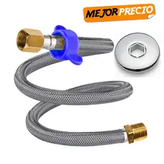 DURAGRIF - TUBO DE ABASTO PARA LAVATORIO 12 X 45CM CON TUERCAS DE BRONCE PESADO