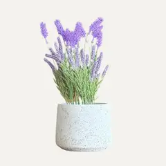 LAR DANIELSEN - Planta artificial con macetero blanco - Lavanda 37 cm.