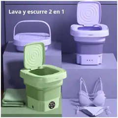 GENERICO - Lavadora Portátil Plegable 2 en 1: Lava y Escurre