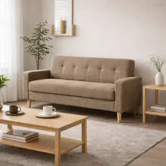 ARTSOFA - Sofá Dos Cuerpos Astoria Beige Oscuro Antifluido + Obsequio