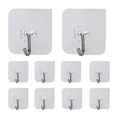GENERICO - GANCHOS ADHESIVOS TRANSPARENTE PACK   X 100 UNID