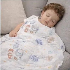 CERDITA - Manta Muselina para Bebé 2 Capas 100% algodón - Zorrito