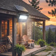 CAFINI - Aplique con Panel Solar LED 60W + Control Remoto