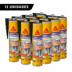 SIKA - Pack 12 unidades Adhesivo y sellante de juntas Sikaflex 11 Fc Negro