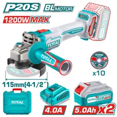 Total Tools - AMOLADORA INALAMBRICO 1200W 4 ½ BL 20V PESADA INDUSTRIAL - TAGLI2211532