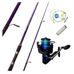 GENERICO - EQUIPO DE PESCA SPINNING CAÑA 3.00 M CARRETE 6000