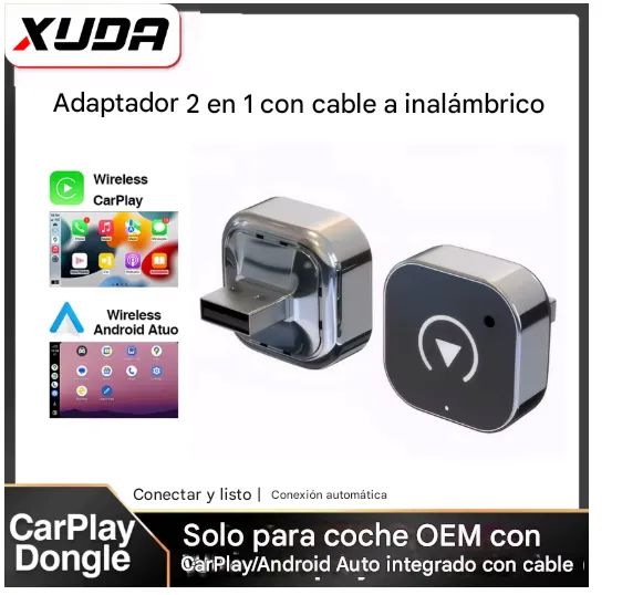 Mini adaptador a CarPlay - Android Auto inalámbrico