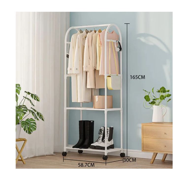 COLGADOR DE ROPA ZAPATERA ELEGANTE CON RUEDAS
