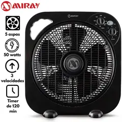MIRAY - Ventilador Circulador 12 VMC-1052 Negro