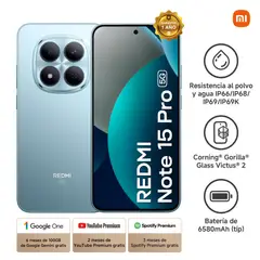 REDMI - CELULAR XIAOMI NOTE 15 PRO 5G 8GB RAM 512GB ROM COLOR GLACIER BLUE