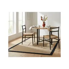 GENERICO - Alfombra Yute Borde Black IC18797  150x210cm