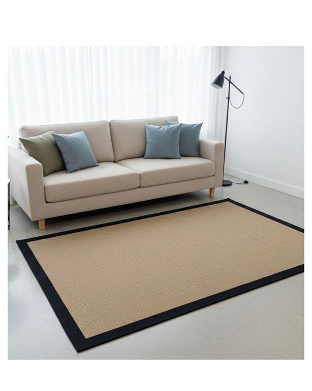 Alfombra Yute Borde Black IC18797 150x210cm