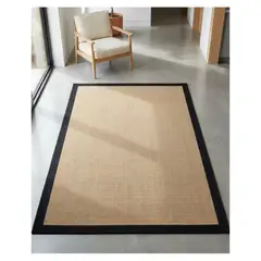 GENERICO - Alfombra Yute Borde Black IC18797  180x280cm