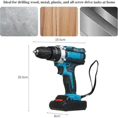 GENERICO - KIT DE TALADRO INHALAMBRICO CON 2 BATERIAS DE 21V