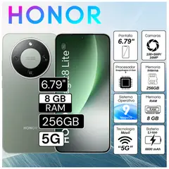 HONOR - Celular Honor Magic 8 Lite 5G 8GB RAM 256GB 6.79"  Pulg. MagicOS 9.0 - Verde Bosque