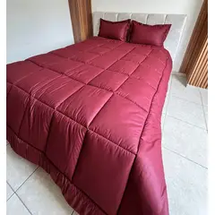 GENERICO - Edredón Premium 300 Gr. Hipoalergénico Color Guinda - Fabitex