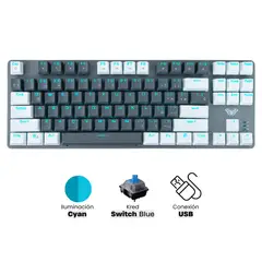 AULA - Teclado Mecanico F3287 TKL Blanco Gris