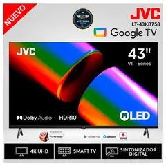 JVC - Televisor 43 Pulg QLED UHD 4K Google TV LT-43KB758 Modelo Nuevo