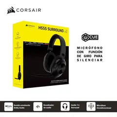 CORSAIR - AUDIFONO CORSAIR GAMING HS55 SURROUND V2 BLACK