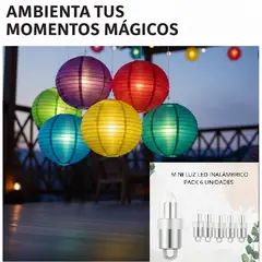 GENERICO - MINI LUZ LED INALÁMBRICA  PACK X6 unidades color blanco