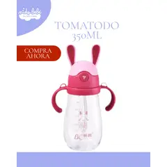 Baby - Tomatodo Anti Derrame para Niños - MODELO CONEJO ROSADO- 350ML