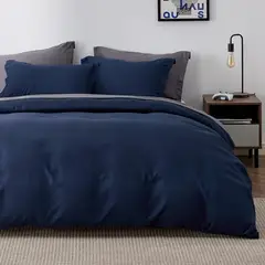 GENERICO - Funda de Plumón Algodón Pima Color Azul Marino - Fabitex